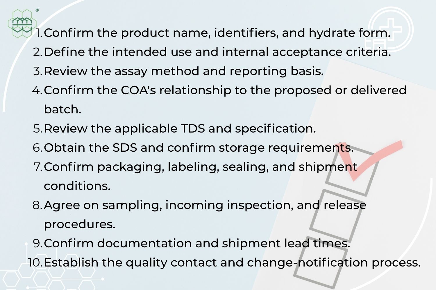 bulk purchase checklist for procurement and QC teams